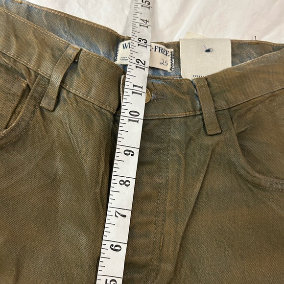 NWT Free People We The Free Good Luck Coated Barrel Jeans New Moon 25 - Picture 14 of 16